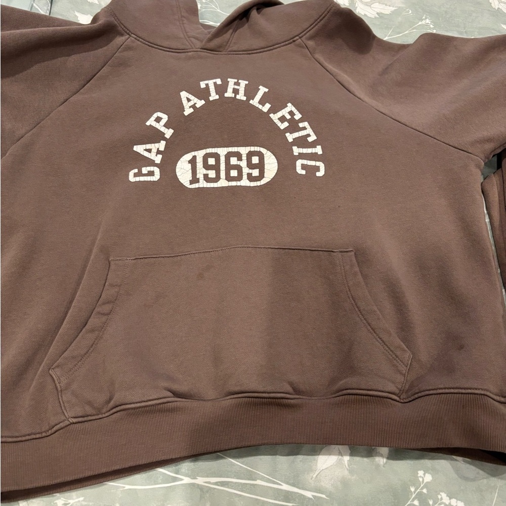GAP Taupe Hoodie Sweatsuit with White Lettering